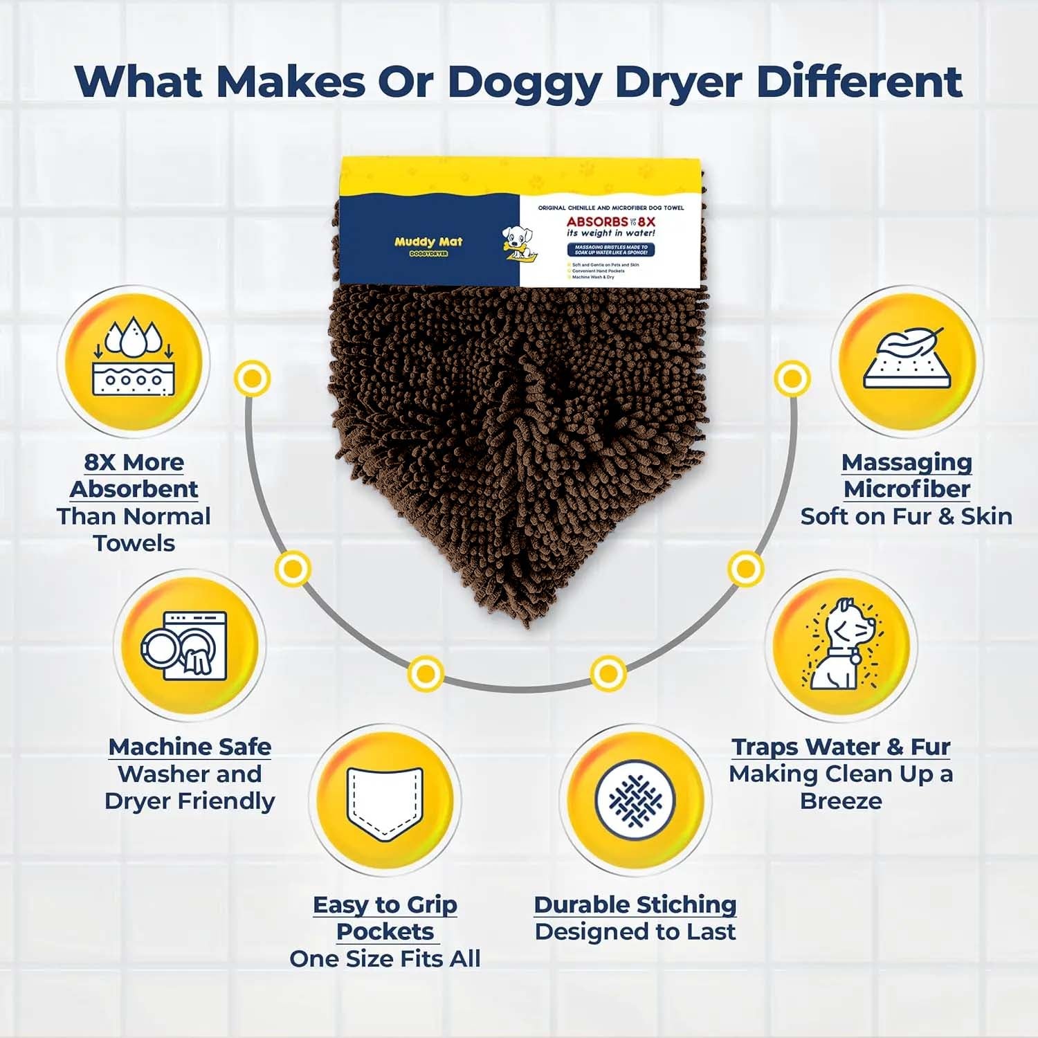 Quick-Drying Dog Towel with Hand Pockets