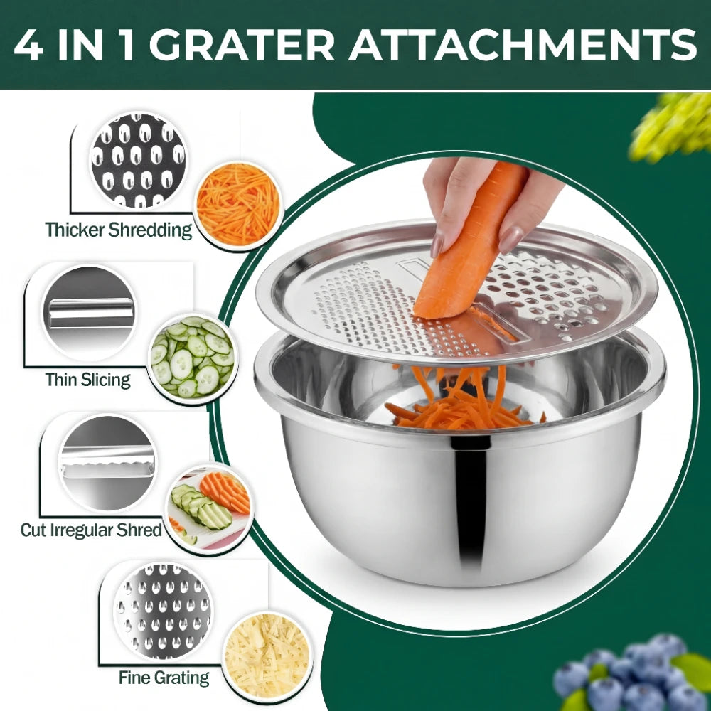 3-in-1 Grater, Colander & Mixing Bowl